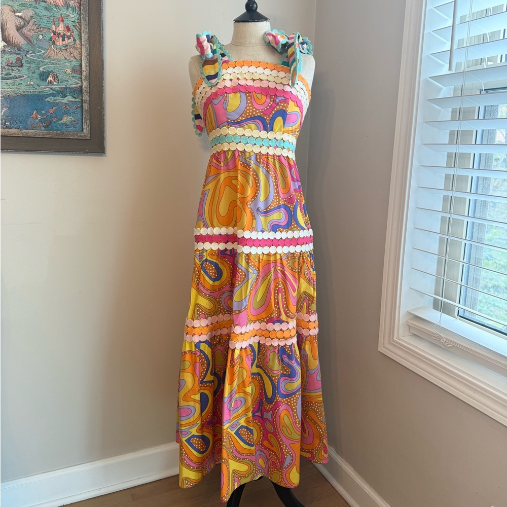 CeliaB Magnolia Multicolor Midi Dress Size XS